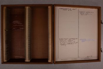Media type: image;   Special Collections 3372 documents cataloged_item 3373 documents cataloged_item 3374 Description: Digital photo of Northcutt box to document exterior and interior text.;